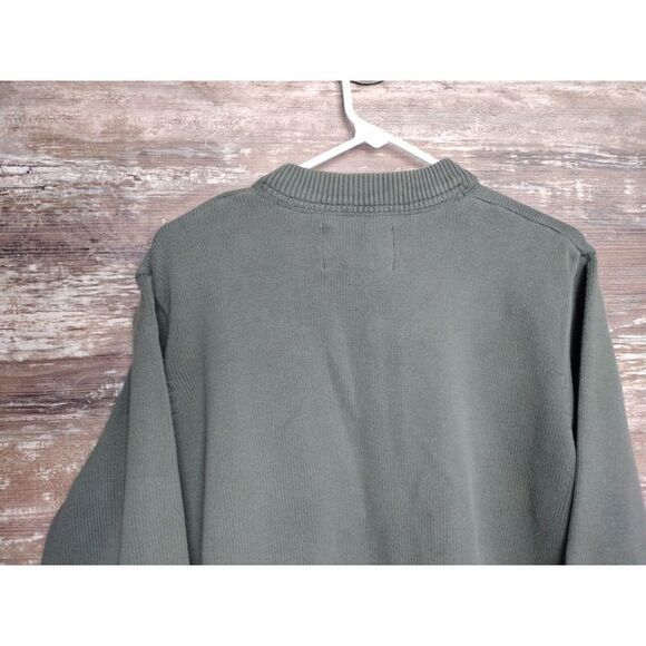 Vintage Eddie Bauer Sweater Size XL Green 1/4 Button Up Knit Combed Cotton USA - Picture 6 of 9